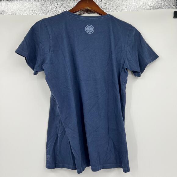 Life is Good In Love We Trust earth globe crusher t-shirt women's size medium - Picture 2 of 5